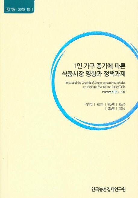 1인 가구 증가 에 따른 식품 시장 영향 과 정책 과제 = Impact of the growth of single-person households on the food market and policy tasks
